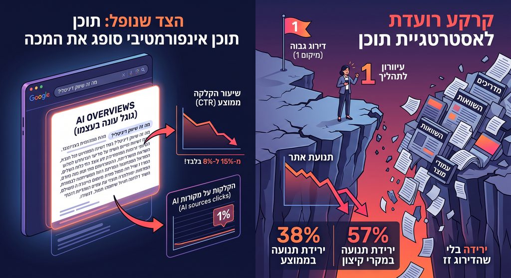 הצד שנופל: תוכן אינפורמטיבי סופג את המכה
